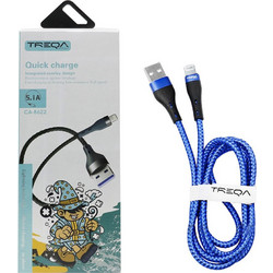 Treqa CA-8622 Braided USB-A to Lightning Cable 1m Blue KLN-486229
