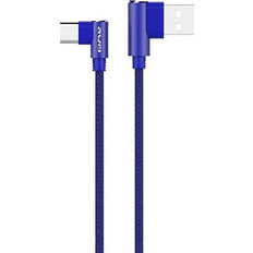 Awei CL-33 Angle 90° Braided USB-A to USB-C 1.2m Blue CL-33