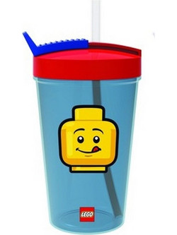 Lego Ποτήρι Πλαστικό με Καλαμάκι Iconic Classic Μπλε Κόκκινο 500ml 40440001