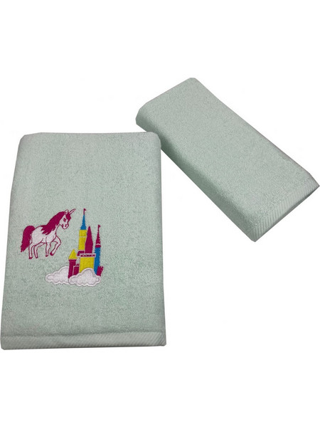 Astron Unicorn Castle 382 Σετ Παιδικές Πετσέτες 2τμχ 480gr/m²