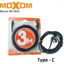 Moxom MX-CB43 Braided USB-A to USB-C 3m Black 31002KTF70BK