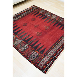 Sprintzio Persian Kilim Χειροποίητο Χαλί Ορθογώνιο Κιλίμι 4 Εποχών Μάλλινο 145x157cm Red