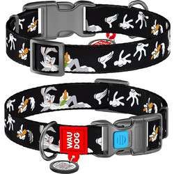 Waudog Looney Tunes Bugs Bunny Plastic Κολάρο Σκύλου Μαύρο 2.5x35-58cm
