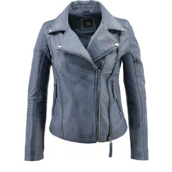 Leather 100 Γυναικείο Μπουφάν Δερμάτινο Κοντό Γκρι 49-W-PERF145