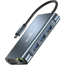 Powertech BYL-2311 USB-C Docking Station με HDMI 4K PD Ethernet και Σύνδεση 2 Οθονών