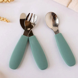 Kiokids Σετ Βρεφικά Μαχαιροπίρουνα 12m+ Πράσινο Mint 3τμχ