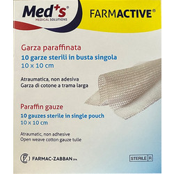 Med's Medical Solutions Αποστειρωμένες Βαζελινούχες Γάζες 10x10cm 10τμχ
