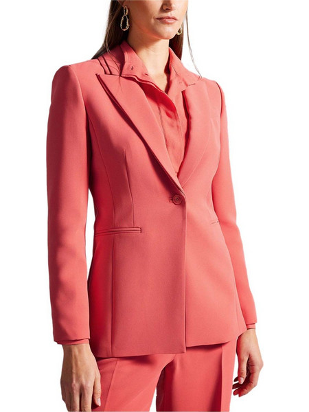 Ted Baker Bertaah Γυναικείο Σακάκι Μακρύ Υφασμάτινο Μεσάτο Κοραλί 272726