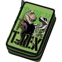 Graffiti Dinosaur Κασετίνα Γεμάτη με 2 Θήκες Πράσινη 231333