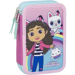 Cerda Gabby's Dollhouse Κασετίνα Γεμάτη με 3 Θήκες Ροζ 2700001262