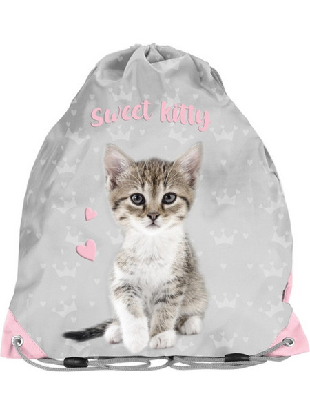 Paso Sweet Kitty Παιδική Τσάντα Πλάτης Γυμναστηρίου Γκρι PP23KC-712