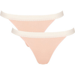 Sloggi Βαμβακερά Γυναικεία Brazil με Δαντέλα Σομόν 2Pack 10213088-00BG