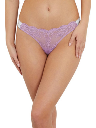 Guess Belle Γυναικείο Sexy String με Δαντέλα Λιλά O3RE08KBBT0-A41D