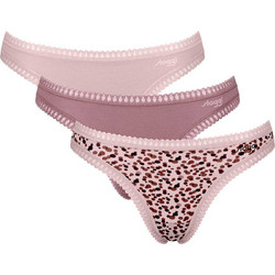 Sloggi Go Crush Βαμβακερά Γυναικεία String Ροζ 3Pack 10219686-V001