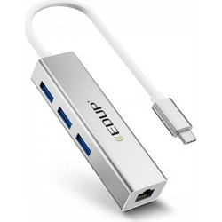 Edup EP-9801 USB Hub 3.0 USB-C με 4 Θύρες USB-A / Ethernet