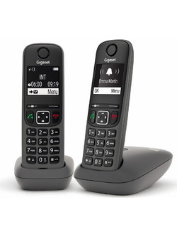 Gigaset AE690 Ασύρματο Τηλέφωνο Σετ Duo με Ανοιχτή Ακρόαση Ανθρακί