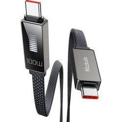 Mcdodo CA-4470 Braided Flat USB-C to USB-C 100W 1.2m Black 6921002644709