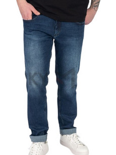 Back2Jeans Ανδρικό Τζιν Παντελόνι Ελαστικό Κανονική Εφαρμογή Navy Μπλε T13A