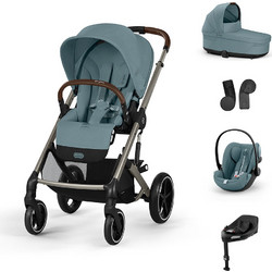 Cybex Gold Balios S Lux Καρότσι Μωρού 3 σε 1 TPE Stormy Blue + Βάση Isofix Base G
