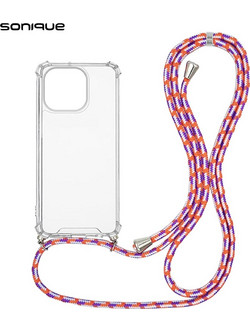Sonique Strap Back Cover Transparent / Rainbow Coral (iPhone 14 Pro)