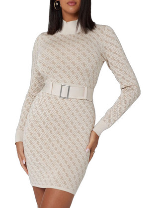Guess Lise Mini Καθημερινό Φόρεμα Μεταξωτό Εκρού W4BK43Z37K0-FN3J