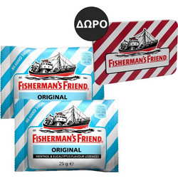 Fisherman's Friend Original Καραμέλες για Πονόλαιμο Ευκάλυπτος & Μέντα 2x25gr + Μεταλλικό Κουτί Αποθήκευσης