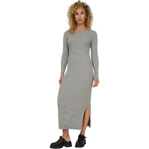 Only Katia Midi Καθημερινό Φόρεμα Πλεκτό Γκρι 15324649 Only Katia Midi Καθημερινό Φόρεμα Πλεκτό Γκρι 15324649