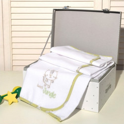 Baby Oliver Des 180 Πάνα Αγκαλιάς Φανελένια Λευκή Lime 80x80cm