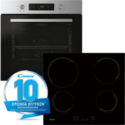 Candy Φούρνος Ηλεκτρικός Άνω Πάγκου 78lt 59.5cm CA6 NP3T3HTX με Κεραμικές Εστίες CH64CCB/4U2