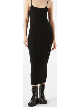 Penny Black Midi Βραδινό Φόρεμα Μεταξωτό Μαύρο 2421326012