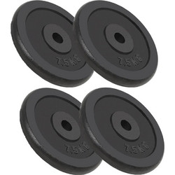 vidaXL Σετ Δίσκοι Μεταλλικοί 4x7.5kg Φ30mm