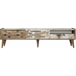 Hanah Home Έπιπλο Τηλεόρασης Μοριοσανίδα Μόκα Μ180xΠ45xΥ35cm Valensiya 845HCT5351