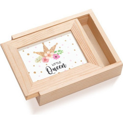 Parisis Μπομπονιέρα Βάπτισης Κασετίνα Little Queen από Plexiglass & Ξύλο 01724302
