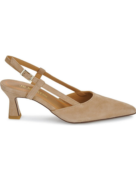 JB Martin Lison Γόβες Suede Slingback με Λεπτό Χαμηλό Τακούνι Μπεζ AJJ733-63