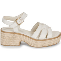 Clarks Γυναικεία Πέδιλα Δερμάτινα Εκρού με Λεπτό Χαμηλό Τακούνι 26181249