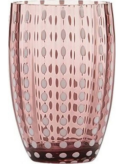 Zafferano Σετ Ποτήρια Νερού Γυάλινα Perle Ροζ 320ml 2τμχ 8051827970351
