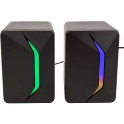 Arrango ASM76665 Ηχεία Υπολογιστή 2.0 6W με RGB Φωτισμό Μαύρα
