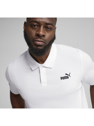 Puma ESS No Logo Ανδρική Αθλητική Μπλούζα Polo Λευκή 682552-02