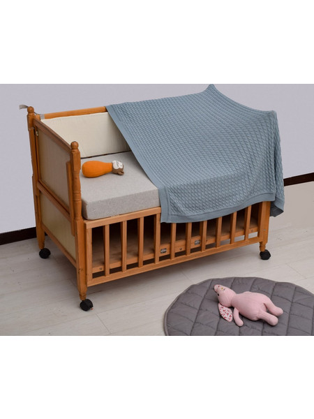 Liolios Home Κουβέρτα Κούνιας Πλεκτή 100x150 Γαλάζια