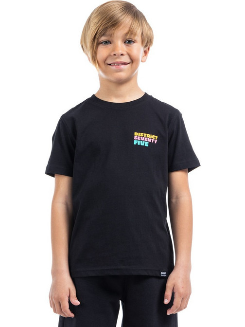 District75 Παιδικό T-Shirt Κοντομάνικο Μαύρο 125KBSS-381-071