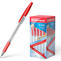ErichKrause Stick & Grip Classic R-301 Στυλό Διαρκείας 1mm Κόκκινο