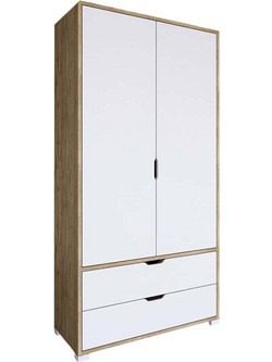 Hanah Home Δίφυλλη Ντουλάπα Ρούχων Λευκή 90x45x183cm 350MWD1124
