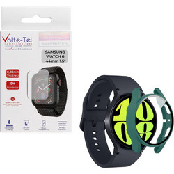 Volte-Tel Πλαστική Θήκη Tempered Glass για Samsung Galaxy Watch 6 44mm Πράσινη