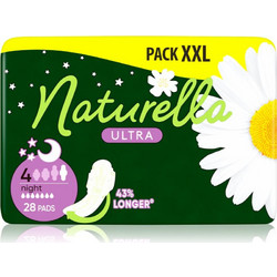 Naturella Ultra Night Μέγεθος 4 Σερβιέτες με Φτερά για Αυξημένη Ροή 7 Σταγόνες 28τμχ
