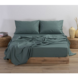 Nef-Nef Σεντόνι King Size Βαμβακερό με Λάστιχο 180x200+35 Basic 1172 Green