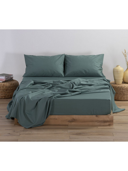Nef-Nef Σεντόνι King Size Βαμβακερό με Λάστιχο 180x200+35 Basic 1172 Green