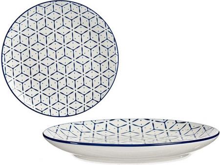 Atmosphera Blue Greek Πιάτο Ρηχό Πορσελάνης 24cm 02987237