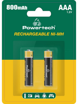 Powertech Rechargeable AAA 800mAh 2τμχ