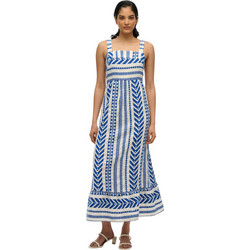 Superdry Maxi Καλοκαιρινό Καθημερινό Φόρεμα Λευκό Μπλε W8011872A-F1W