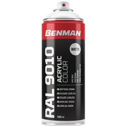 Benman Ακρυλικό Σπρέι Βαφής Λευκό Ματ 400ml RAL 9010